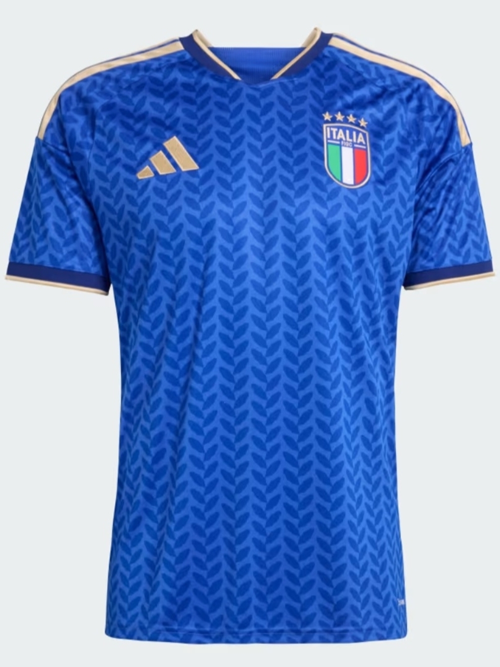adidas Blue Italy National Team Soccer Jersey with Gold Accents